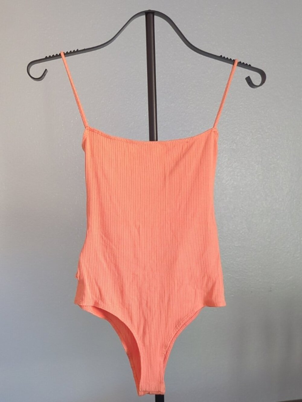 NWT Olivaceous Ruthie Grace Basic Beauty Ribbed Bodysuit Tangerine Small
